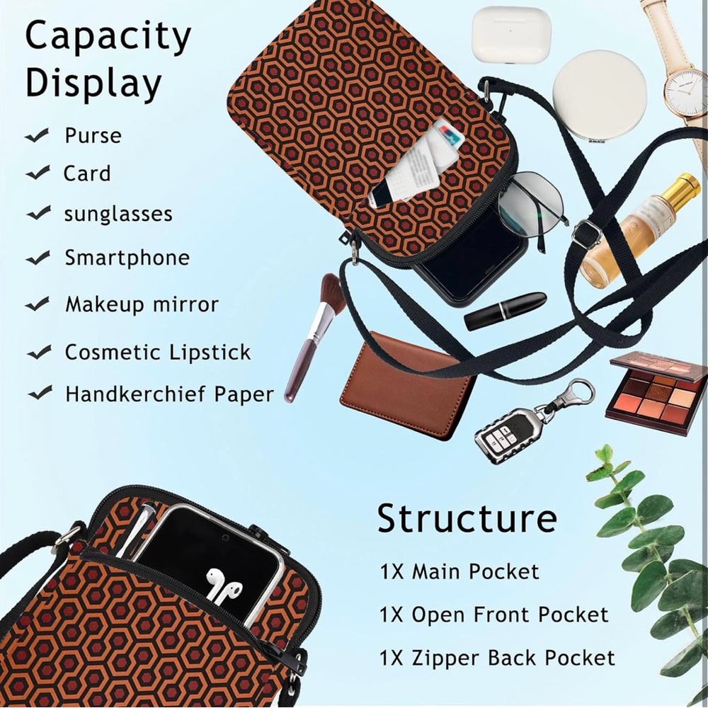 The Shining Overlook Hotel Pattern Crossbody Bag,… - image 8